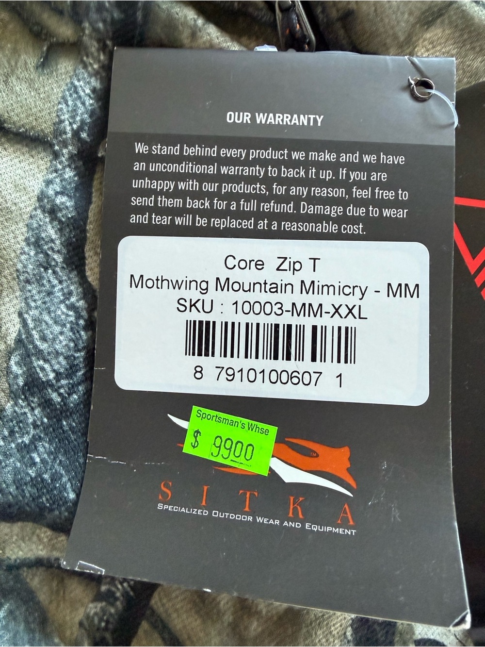 NWT Sitka Gear Core Midweight Zip-T Mothwing Mountain Mimicry Camo 2XL Rare - Picture 2 of 3